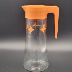 Retro Vintage 1960's Atomic Glass Juice Carafe/ Tang Pitcher by Anchor Hocking